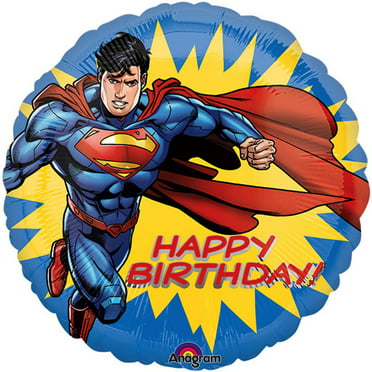 Superman 10pc Happy birthday party balloon supplies and decorations 